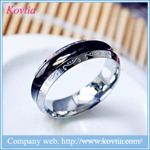 Forever love mens ring titanium steel black ring white gold metal O ring